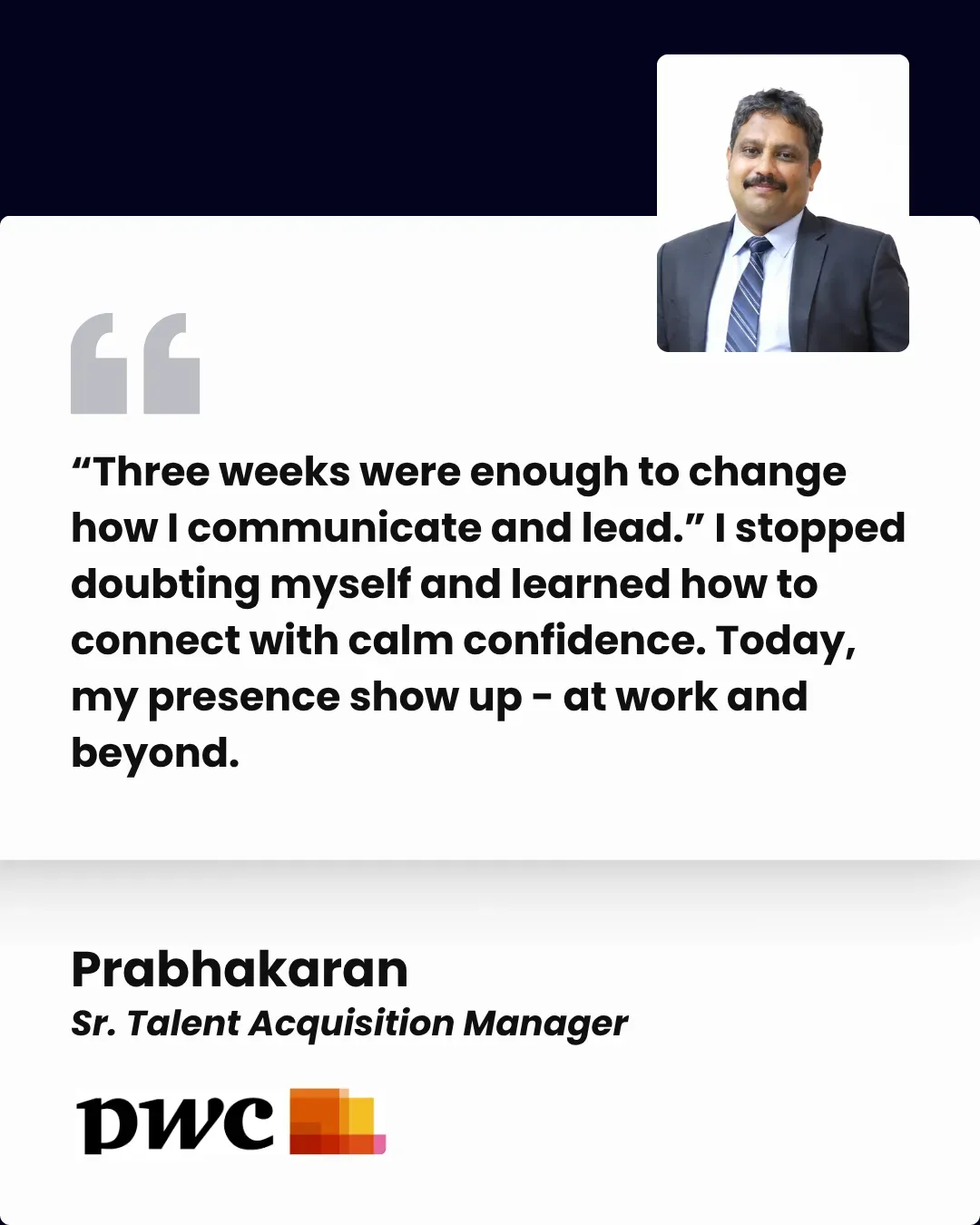 Prabhakaran testimonial