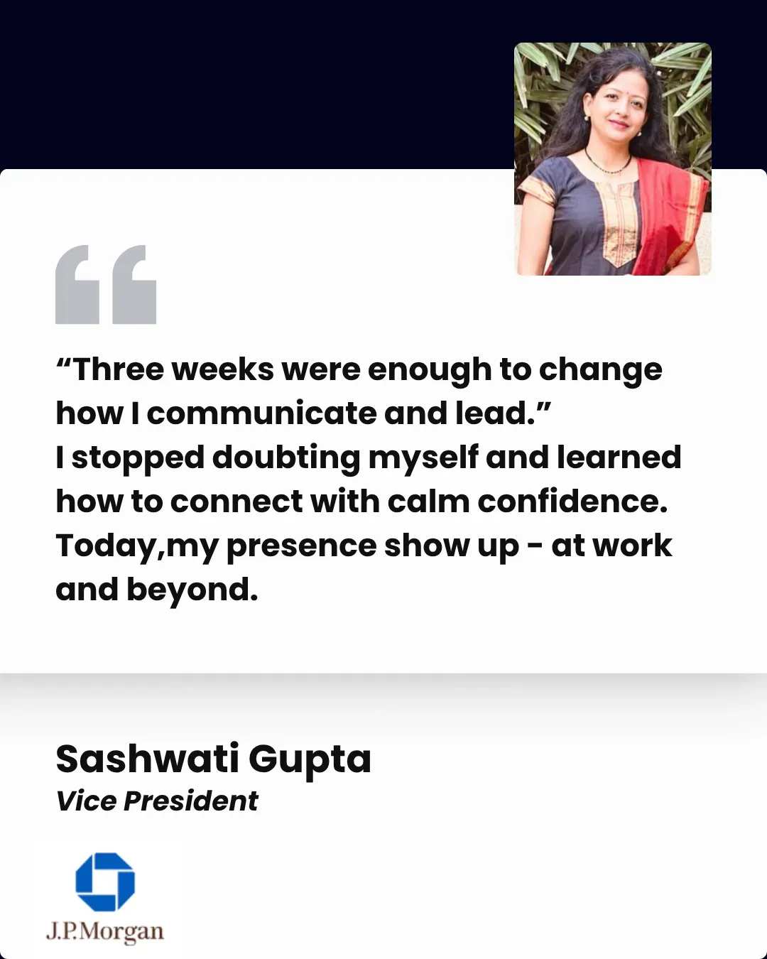 Sashwati Gupta testimonial